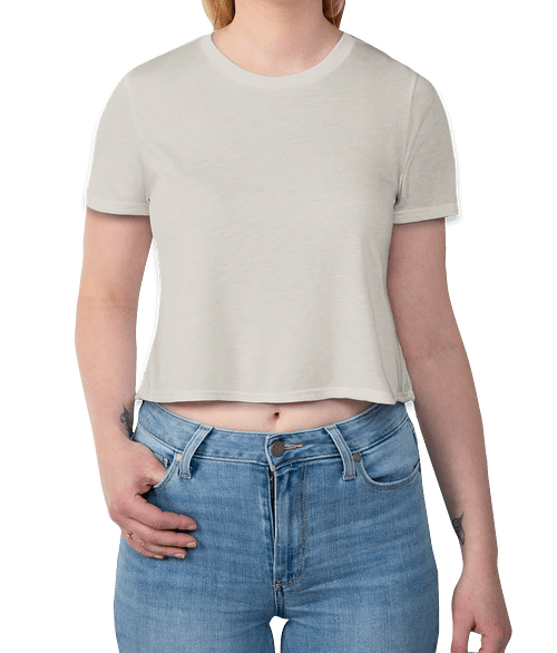 Bella + Canvas Women's Flowy Crop T-shirt in Heather Dust