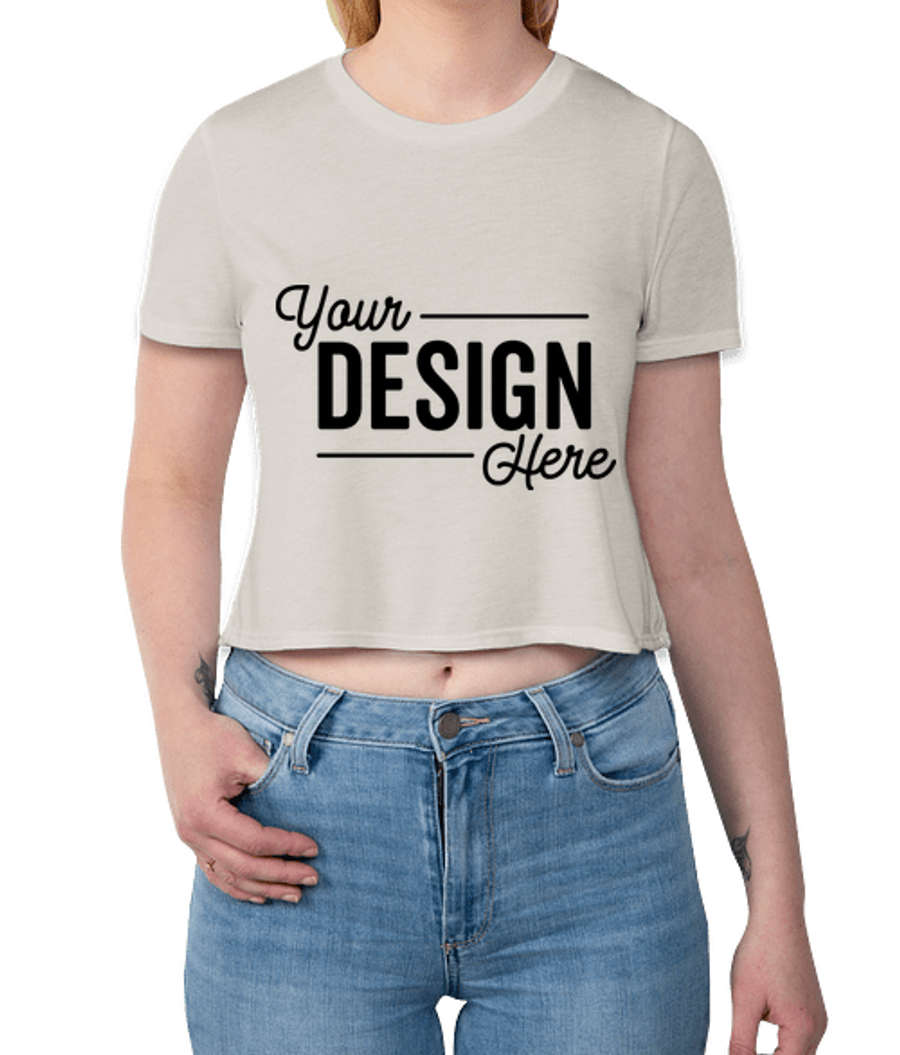 Bella + Canvas Women's Flowy Crop T-shirt in Heather Dust