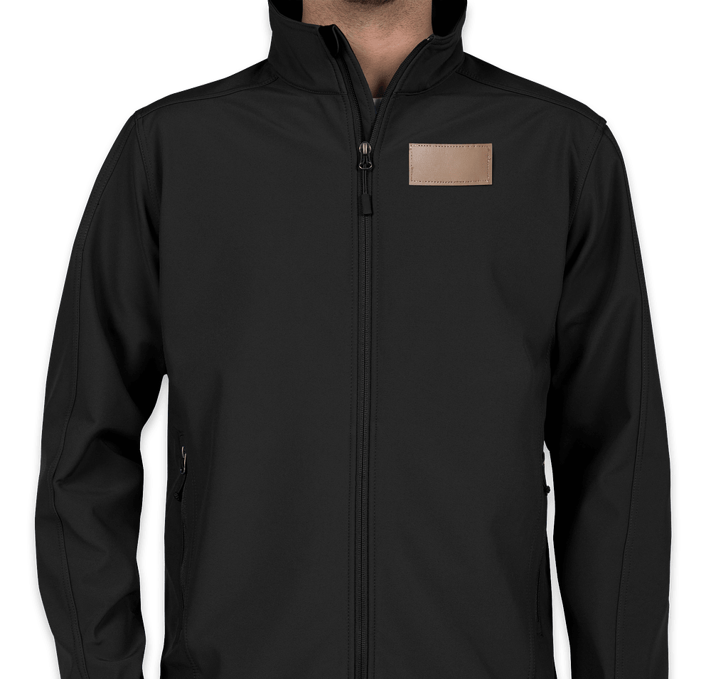 Port Authority Core Fleece Lined Soft Shell Jacket  - Faux Leather Patch-default