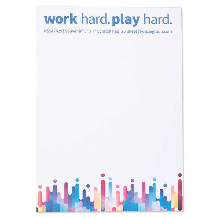 Full Color Souvenir 5" x 7" Scratch Pad - 50 sheets/pad (Case of 250)