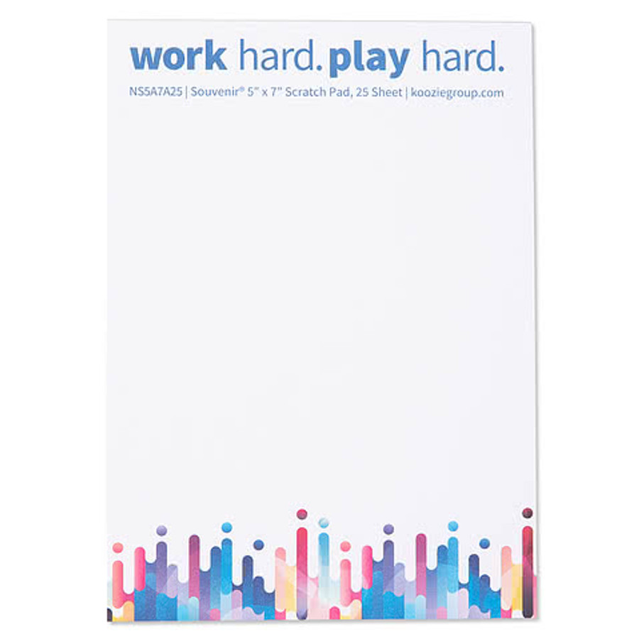 Full Color Souvenir 5" x 7" Scratch Pad - 50 sheets/pad (Case of 250) in White
