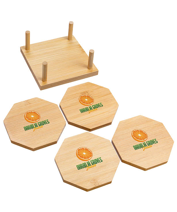 Bamboo 4-Piece Coaster Set