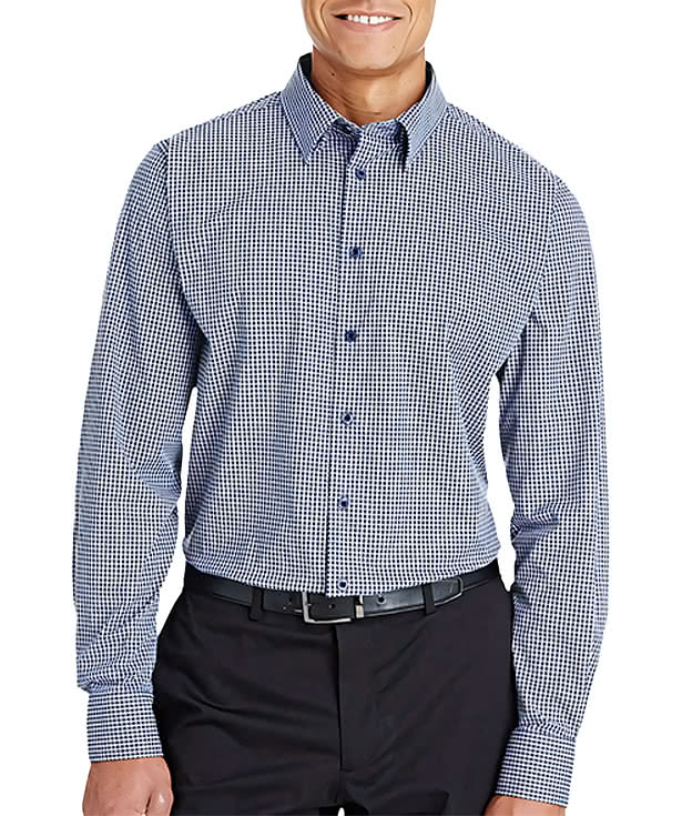 Devon & Jones CrownLux Tonal Mini Check Performance Dress Shirt