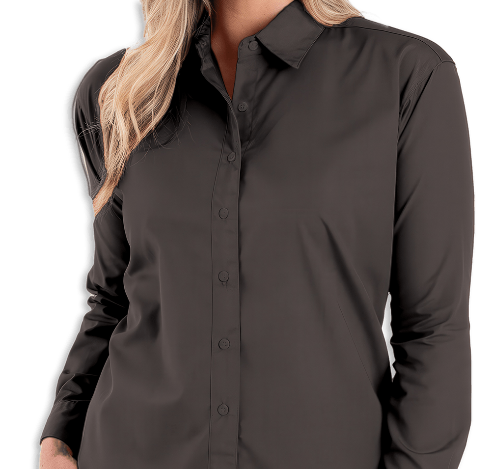 Blue Generation Women's Value Long Sleeve Poplin Dress Shirt - Embroidered-default