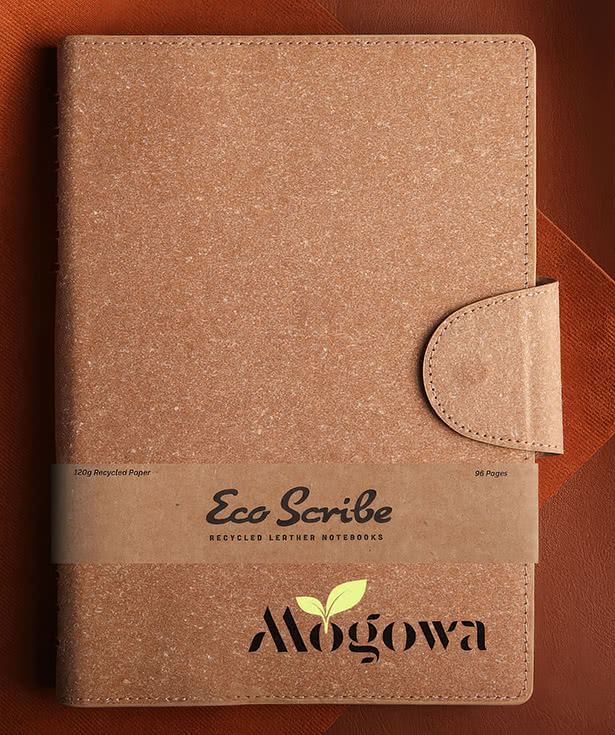 EcoScribe Soft Cover Spiral Notebook with Snap Closure