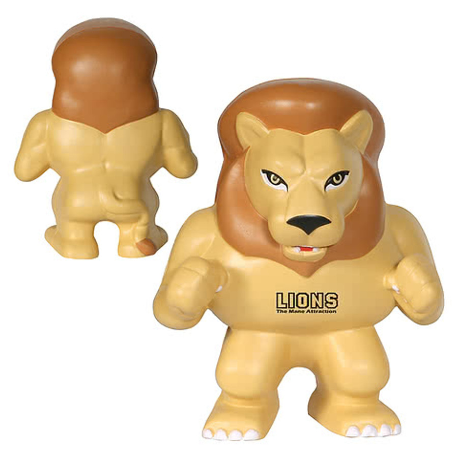 Lion Mascot Stress Reliever in Tan/Brown