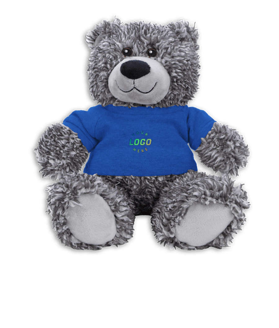 Full Color 12" Bodie Bear Plush Animal in Royal Reflex Blue