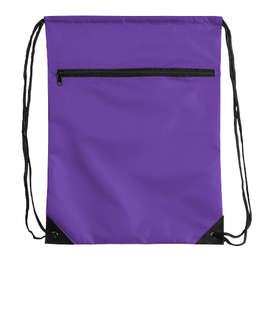 Zipper Drawstring Bag - Color: Purple