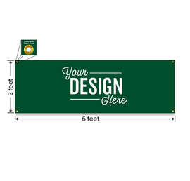 Full Color 6' x 2' Vinyl Banner - Color: Forest Green