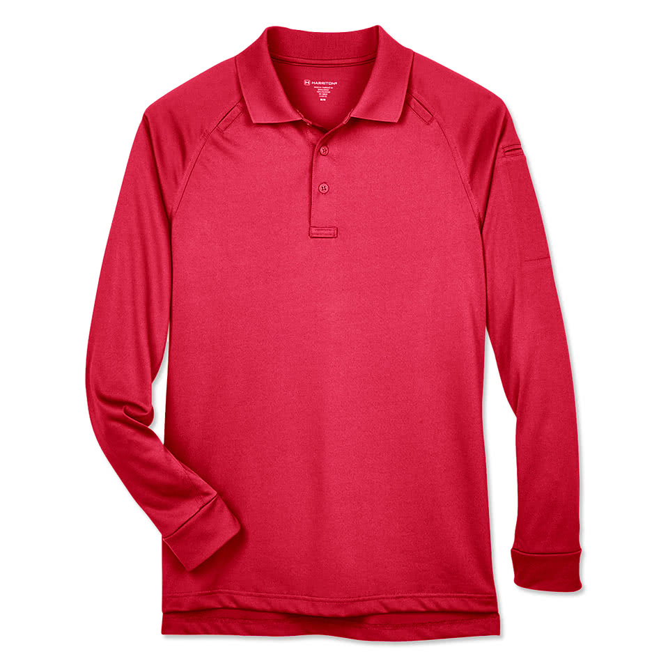 Harriton Advantage Tactical Long Sleeve Performance Polo