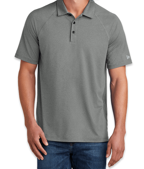 New Era Power Stretch Performance Polo - Embroidered in Shadow Grey Heather