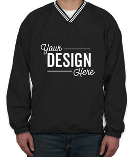 Sport-Tek Tipped V-Neck Windshirt - Color: Black / White