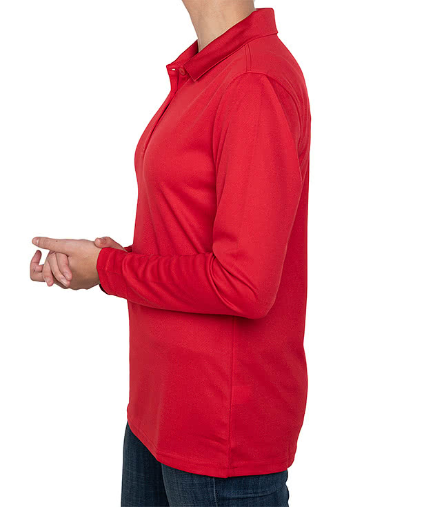 Clique by Cutter & Buck Women's Spin Eco Long Sleeve Performance Pique Polo