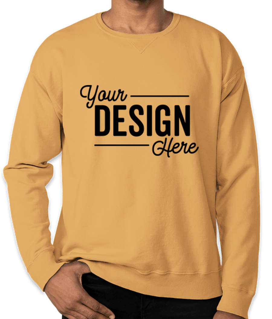 Hanes ComfortWash Garment Dyed Crewneck Sweatshirt in Artisan Gold