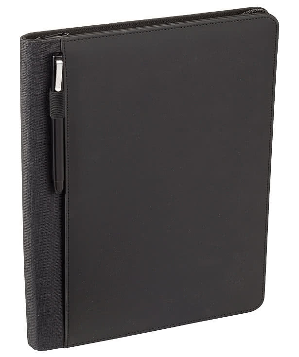 Debossed Vienna Heathered Zippered Padfolio