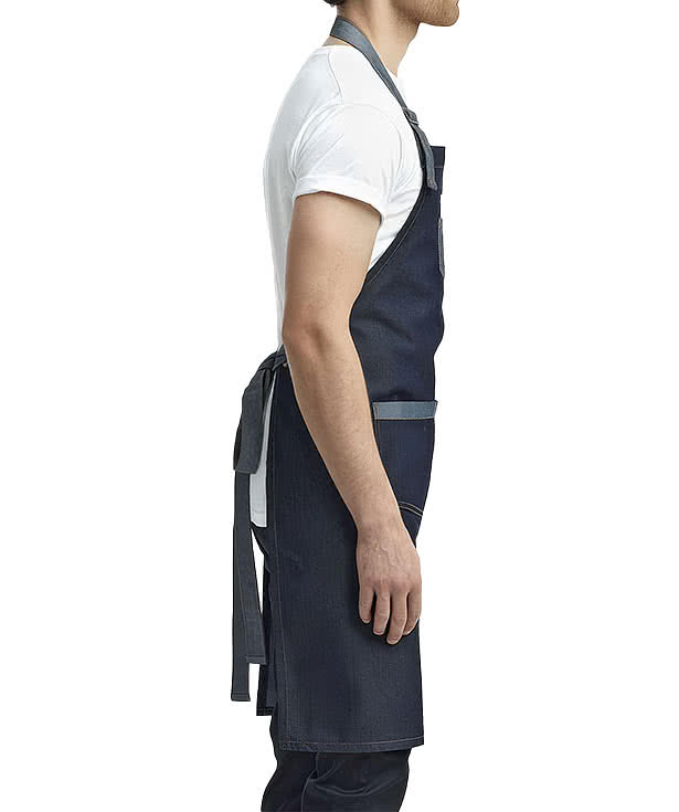 Artisan Collection Domain Contrast Denim Two-Pocket Apron - Embroidered