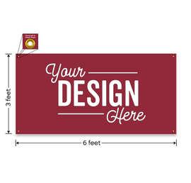 Full Color 6' x 3' Vinyl Banner - Color: Maroon
