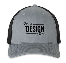 Richardson Snapback Trucker Hat - Color: Heather Grey / Black