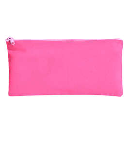 Large Colored Canvas Pouch with Colored Zipper - Color: Drama Queen/ Tickled Pink