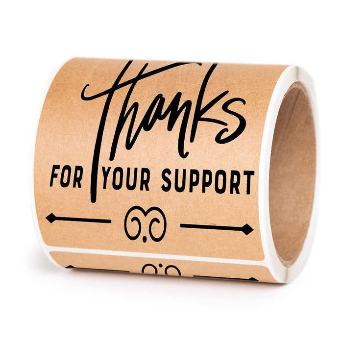 Full Color 4" x 6" Brown Kraft Paper Rectangle Roll Labels (Roll of 500)
