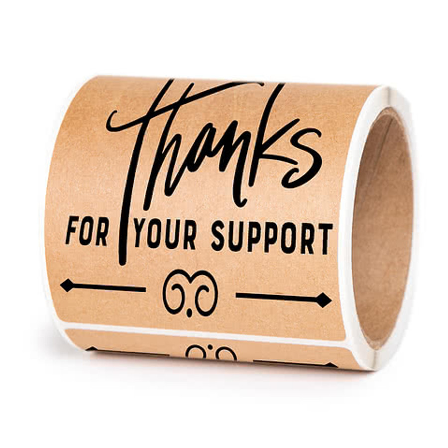Full Color 4" x 6" Brown Kraft Paper Rectangle Roll Labels (Roll of 500) in Brown