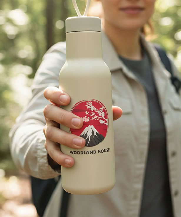 Full Color 23 oz. Cameo Water Bottle with Silicone Loop Handle