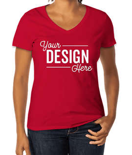 Hanes Women's Perfect-T V-Neck T-shirt - Color: Deep Red