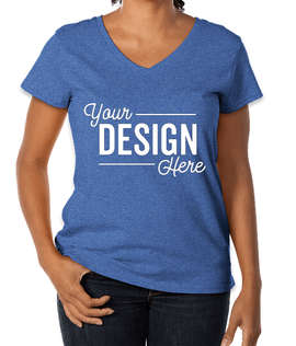 District Women's Re-Tee V-Neck T-shirt - Color: Blue Heather