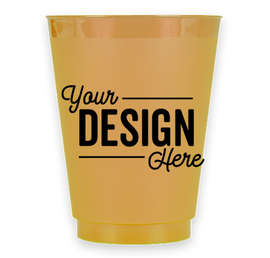 16 oz. Frosted Plastic Stadium Cup - Color: Gold