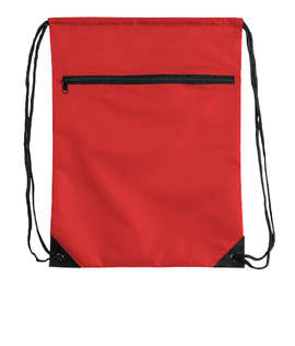 Zipper Drawstring Bag - Color: Red