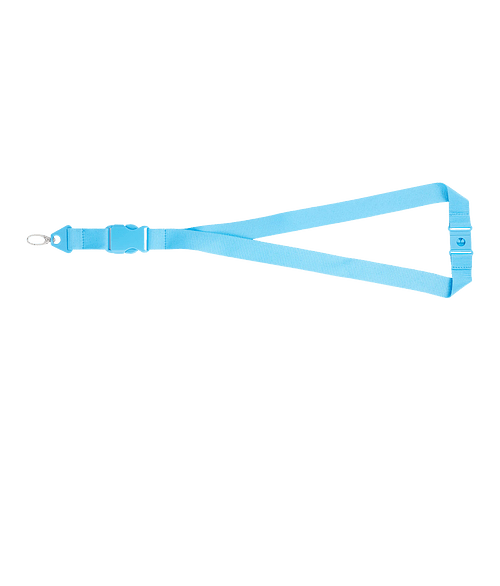 Monochrome Hang In There Lanyard in Blue