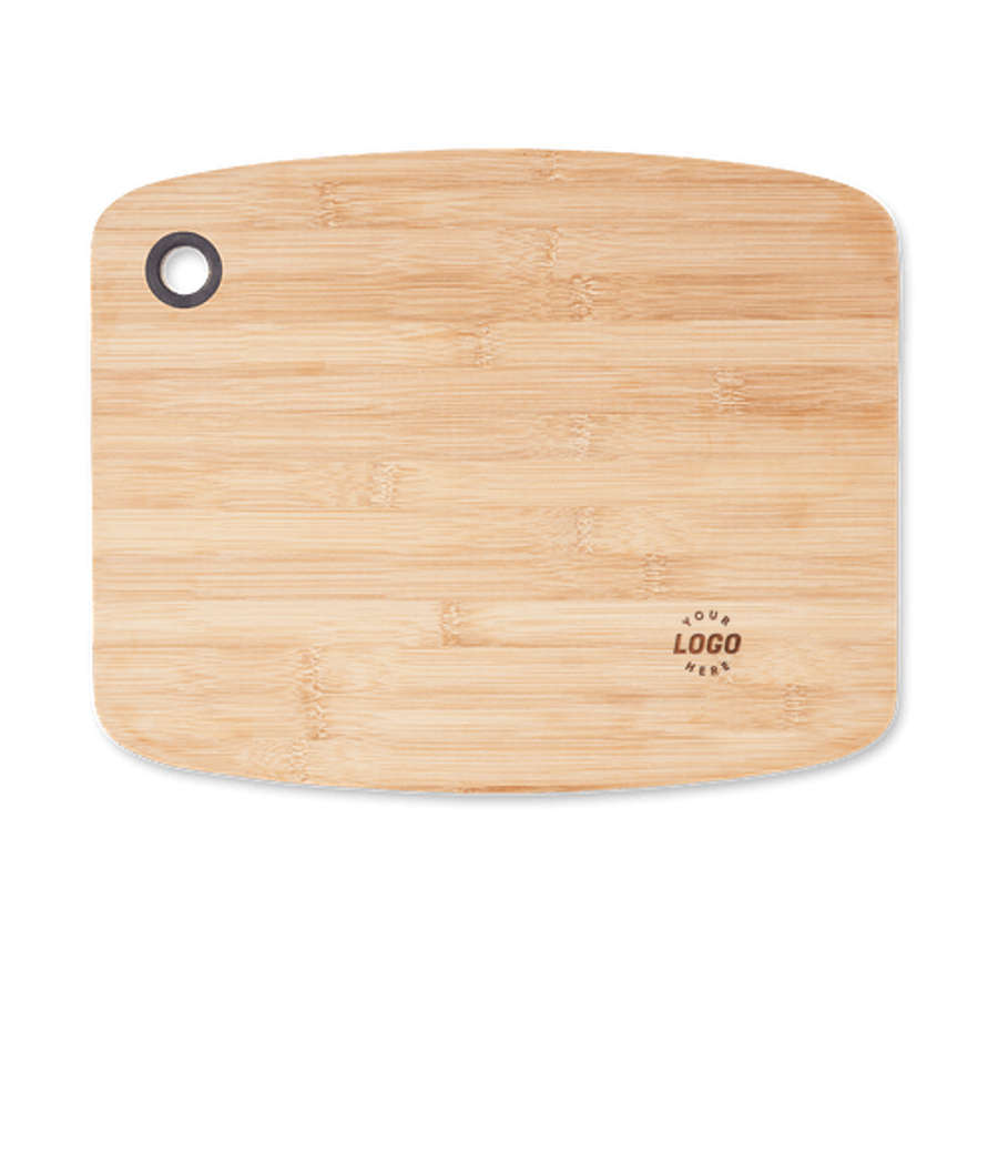 Laser Engraved Large Bamboo Cutting Board with Silicone Grip in Black
