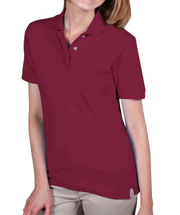 Blue Generation Women's Scotchgard Treated Pique Polo - Embroidered
