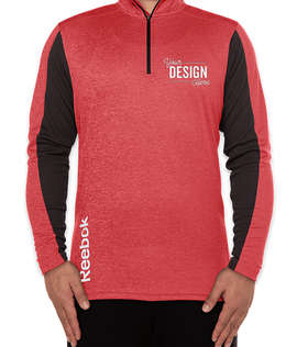 Reebok Crossover Quarter Zip Performance Shirt - Color: Heather Red