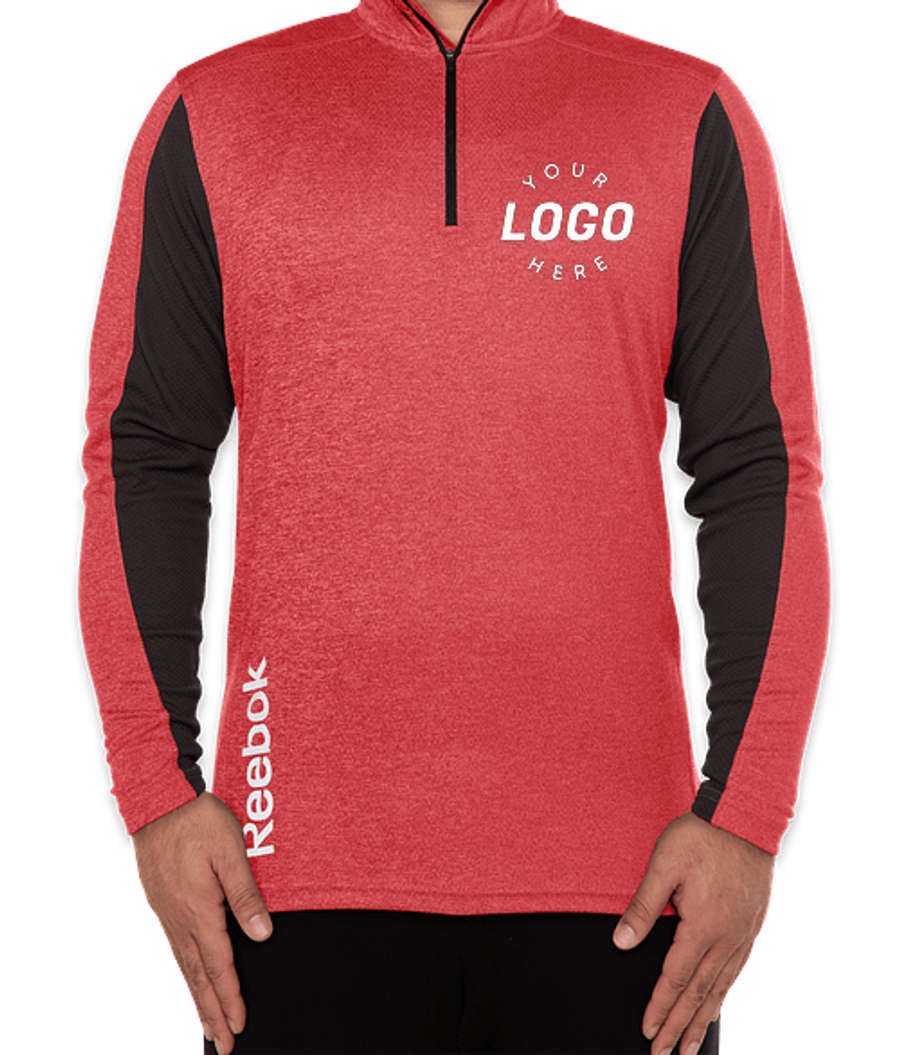 Reebok Crossover Quarter Zip Performance Shirt in Heather Red