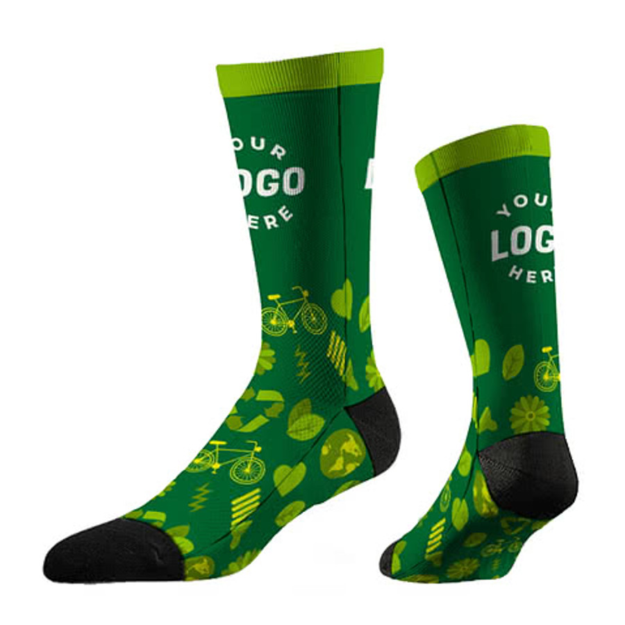 Earth Day Crew Socks in Green