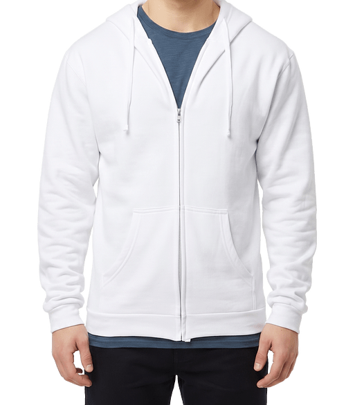 Tultex Midweight Zip Hoodie in White
