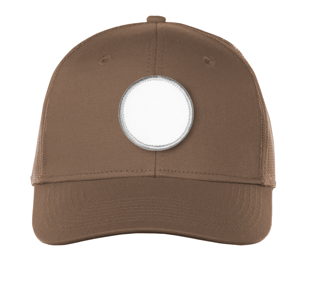 Port Authority Snapback Trucker Hat - Circle Patch - Embroidered-default
