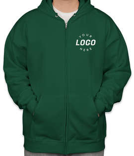 Hanes Ultimate Cotton Heavyweight Zip Hoodie - Color: Deep Forest