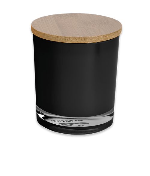 Scented Soy Candle with Bamboo Lid in Black