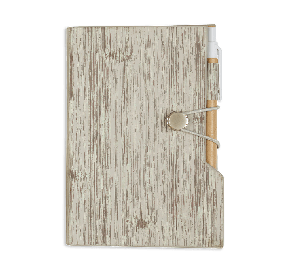 Woodgrain Look Notebook with Sticky Notes and Flags-default