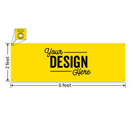 Full Color 6' x 2' Vinyl Banner - Color: Yellow