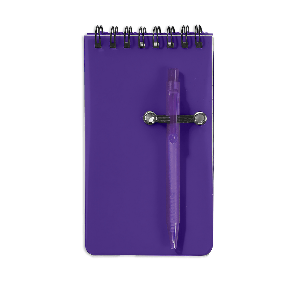 Hard Cover Spiral Pocket Notebook with Pen-default
