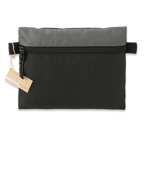 NBN Trailhead Recycled Zippered Pouch in Black / Gray
