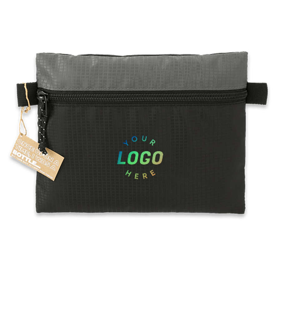 NBN Trailhead Recycled Zippered Pouch in Black / Gray