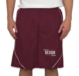 Sport-Tek Micro-Mesh Reversible Contrast Shorts - Color: Maroon / White