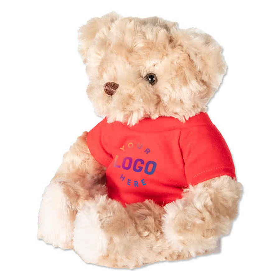 7" Honey Bear Plush Animal in Light Blue