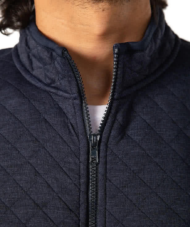 Marine Layer Corbet Quilted Vest - Faux Leather Patch