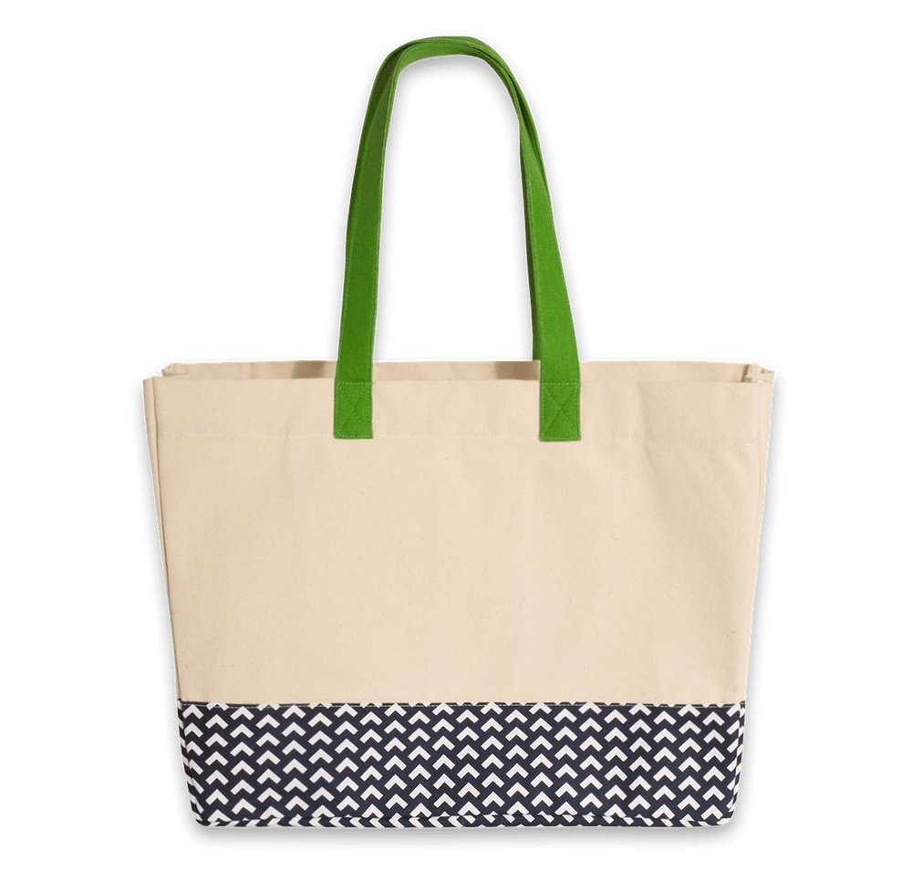 Large Gusseted Patterned Bottom Tote-default