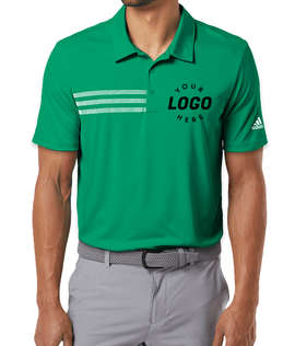Adidas 3-Stripes Performance Polo - Color: Team Green / White